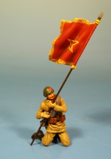 Rote Armee Infanterist mit Fahne