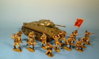 Rote Armee Infanterieangriff mit Panzeruntersttzung