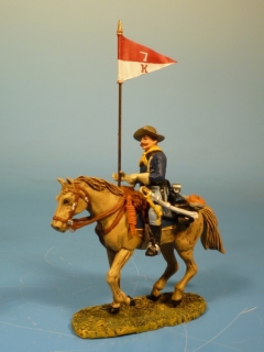 7US Kavallerist  zu Pferd mit Wimpel