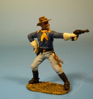 7US Kavallerie Offizier mit Revolver schie�end