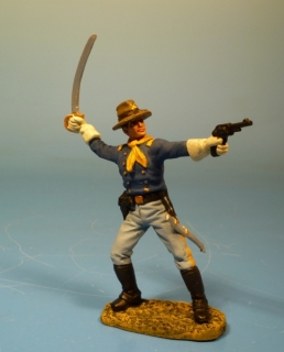 7US Kavallerie Offizier mit S�bel und Revolver k�mpfend