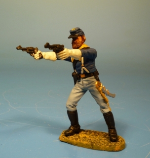 7US Kavallerist mit 2 Revolvern kmpfend
