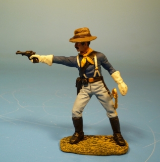 7US Kavallerist mit Revolver schie�end