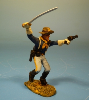 7US Kavallerist st�rmend mit Revolver und S�bel