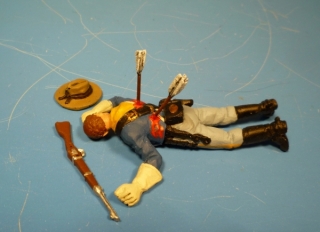 7US Kavallerist tot am Boden liegend