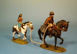 Wilder Westen Cowboy mit gefangener Indianer Squaw