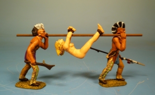 Irokesen mit geraubter Siedlerin