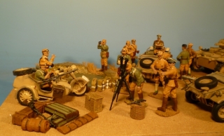 Diorama Afrikakorps 1941: Generalfeldmarschall Erwin Rommel bei der Lagebesprechung  in der Kyrenaika 1941