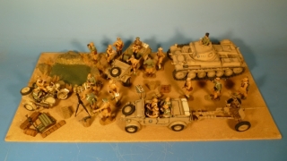 Diorama Afrikakorps 1941: Generalfeldmarschall Erwin Rommel bei der Lagebesprechung  in der Kyrenaika 1941