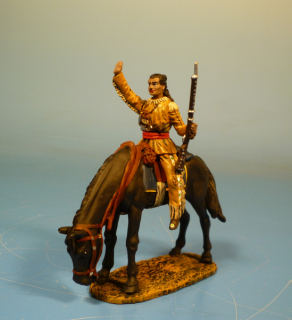 Indianer zu Pferd gr��end