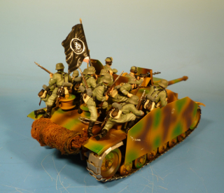 Lineol Sturmgeschtz III mit aufgesessener Infanterie aus Blech gefertigt