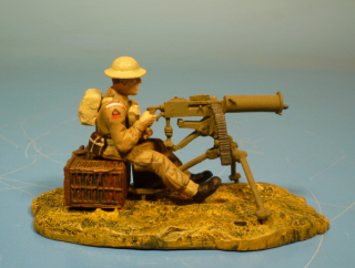 Britischer Soldat mit Vickers MG