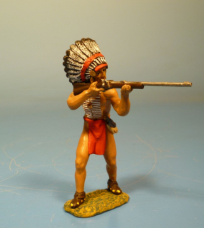 Indianer stehend mit Gewehr schie�end