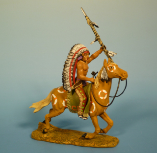 Indianer zu Pferd mit Speer