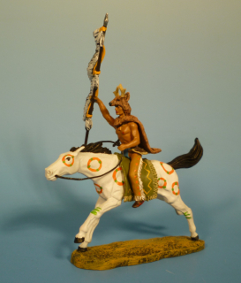 Indianer zu Pferd mit Federlanze