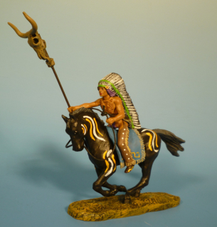 Indianer zu Pferd mit Bullensch�del