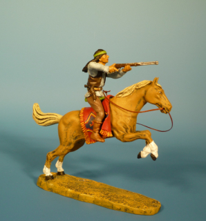 Apache zu Pferd mit Gewehr schie�end