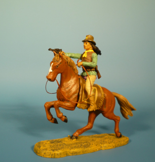 Apache zu Pferd mit Revolver schie�end