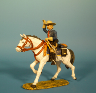 Colonel George Custer zu Pferd Befehl gebend