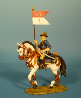 7US Kavallerist mit Wimpel zu Pferd