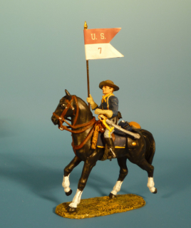 7US Kavallerist mit Wimpel zu Pferd