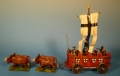 Mittelalter Ritter zu Pferd und Zubehör